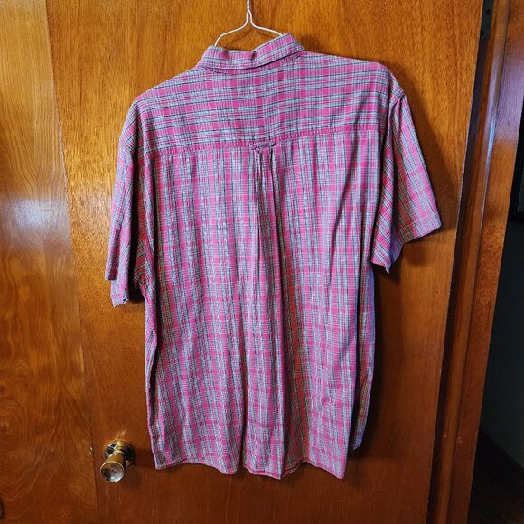 Men's 2XL W.R. Gass Red Plaid Short Sleeve Button Down Shirt - Picture 9 of 9